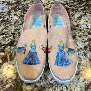 TOMS x Disney Sleeping Beauty Pink/Rose Gold Slip On Flats Women’s Size 7